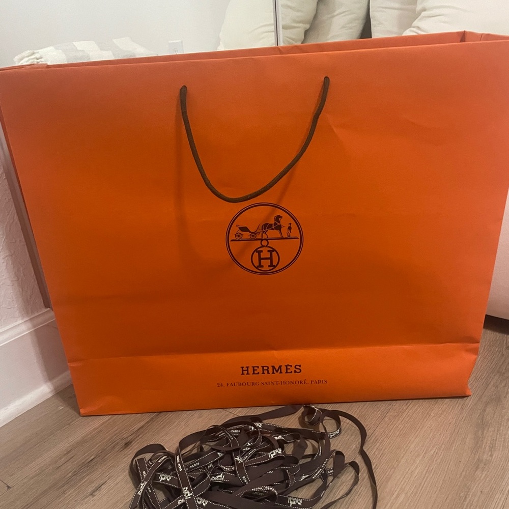 Large Hermes Shopping Bag And Strings - image 1
